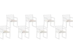 Set di 8 cuscini per sedie SASSARI PREMIUM 46 x 46 cm Beige chiaro