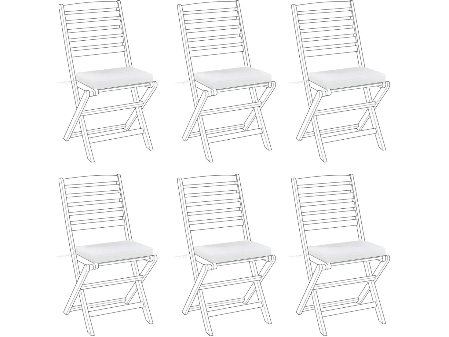 Set di 6 cuscini per sedie TOLVE 39 x 31 cm Bianco sporco