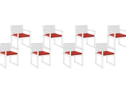 Set di 8 cuscini per sedie SASSARI PREMIUM 46 x 46 cm Rosso