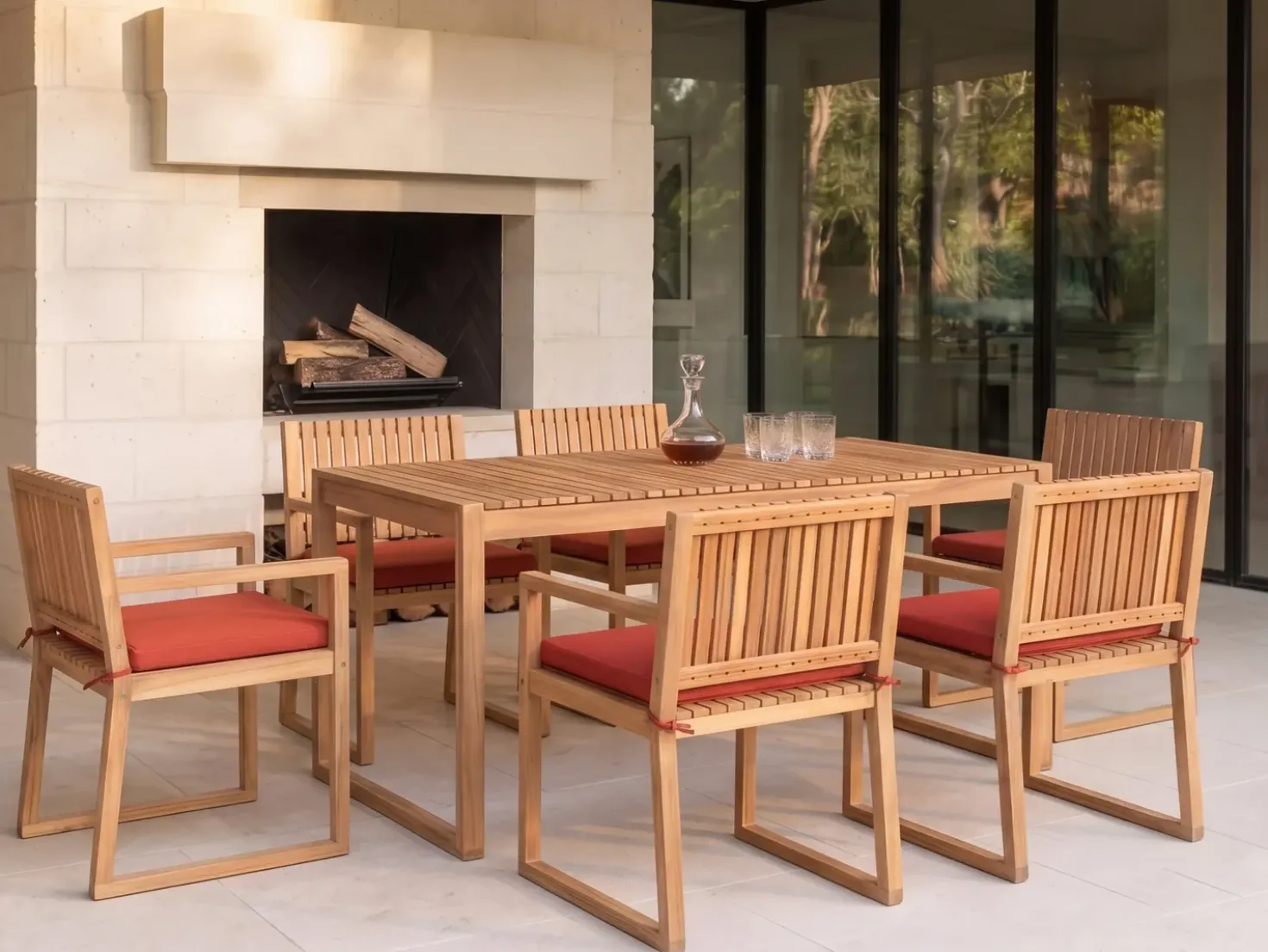 Set di 8 cuscini per sedie SASSARI PREMIUM 46 x 46 cm Rosso