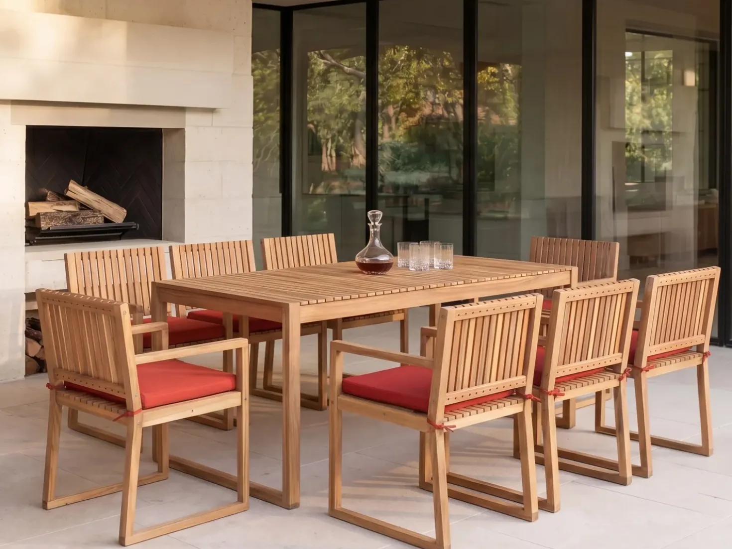 Set di 8 cuscini per sedie SASSARI PREMIUM 46 x 46 cm Rosso