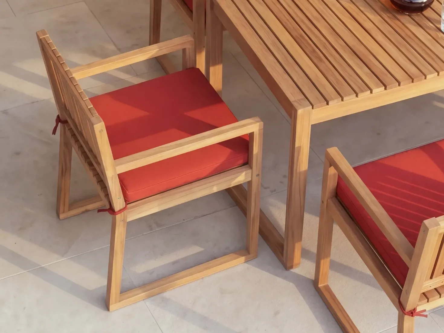 Set di 8 cuscini per sedie SASSARI PREMIUM 46 x 46 cm Rosso