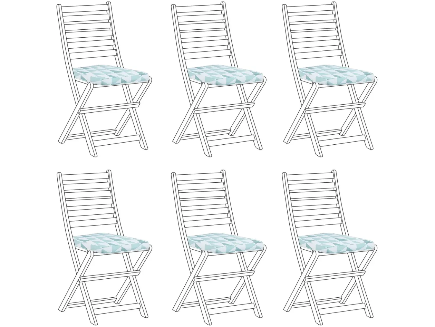 Set di 6 cuscini per sedie TOLVE 39 x 31 cm Azzurro