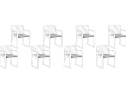 Set di 8 cuscini per sedie SASSARI PREMIUM 46 x 46 cm Grigio chiaro