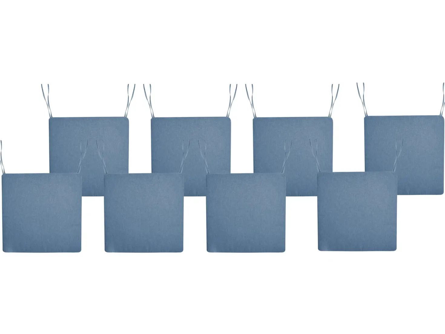 Set di 8 cuscini per sedie SASSARI PREMIUM 46 x 46 cm Blu