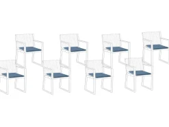 Set di 8 cuscini per sedie SASSARI PREMIUM 46 x 46 cm Blu
