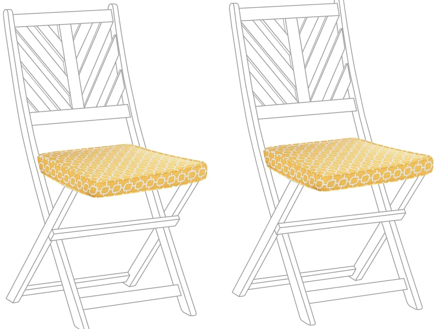 Set di 2 cuscini per sedie TERNI 37 x 34 cm Giallo