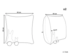 Set di 2 cuscini PHLOX Cotone 45 x 45 cm Bianco