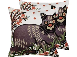 Set di 2 cuscini PHUSRO Cotone 50 x 50 cm Multicolore Trama animale
