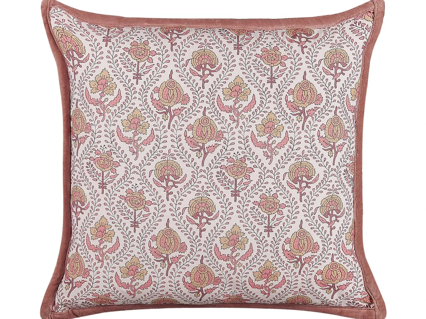 Set di 2 cuscini PICEA Velluto 45 x 45 cm Rosso Trama floreale
