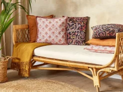 Set di 2 cuscini PICEA Velluto 45 x 45 cm Rosso Trama floreale