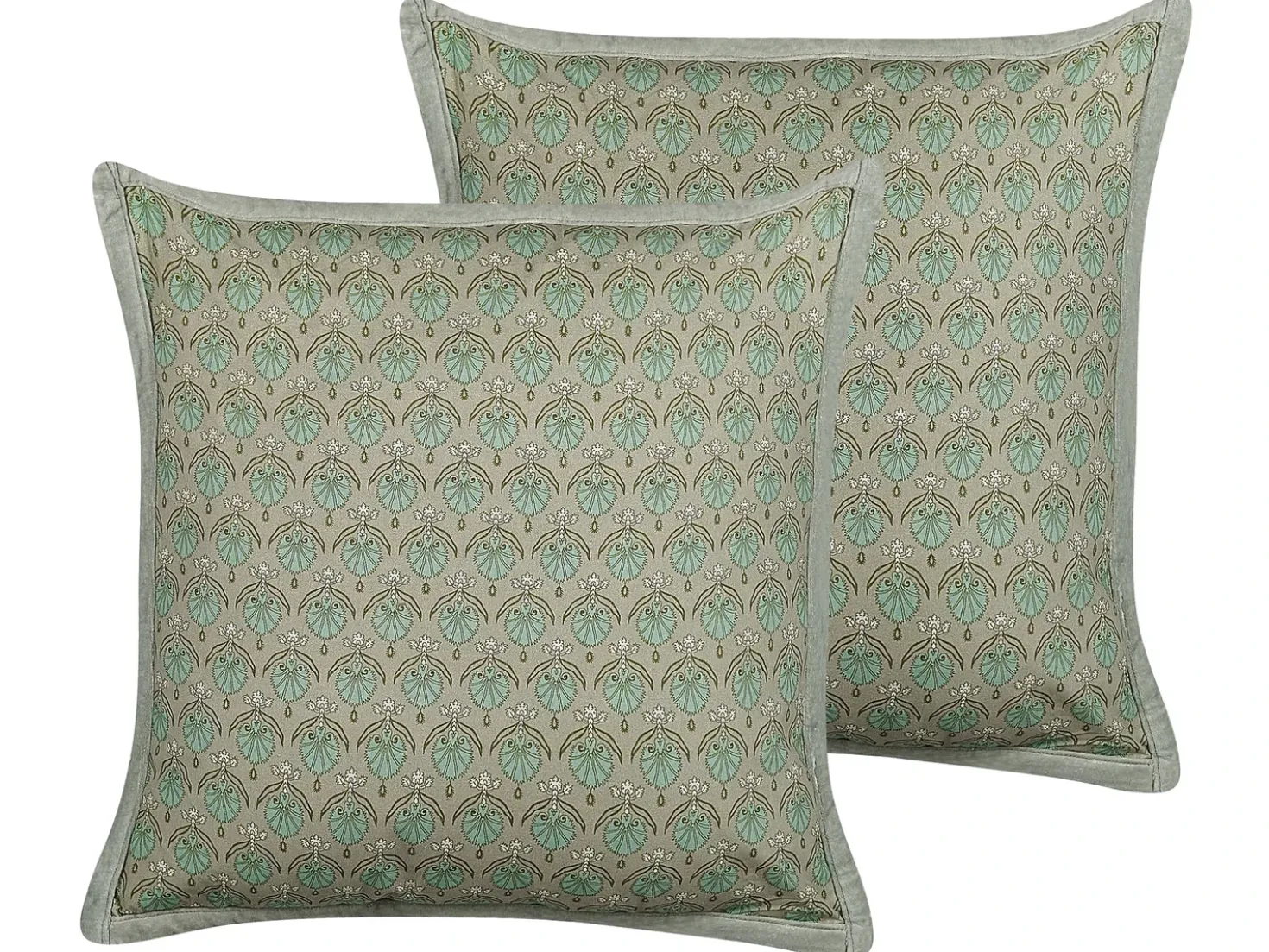 Set di 2 cuscini PICTUS Velluto 45 x 45 cm Verde Trama di piante