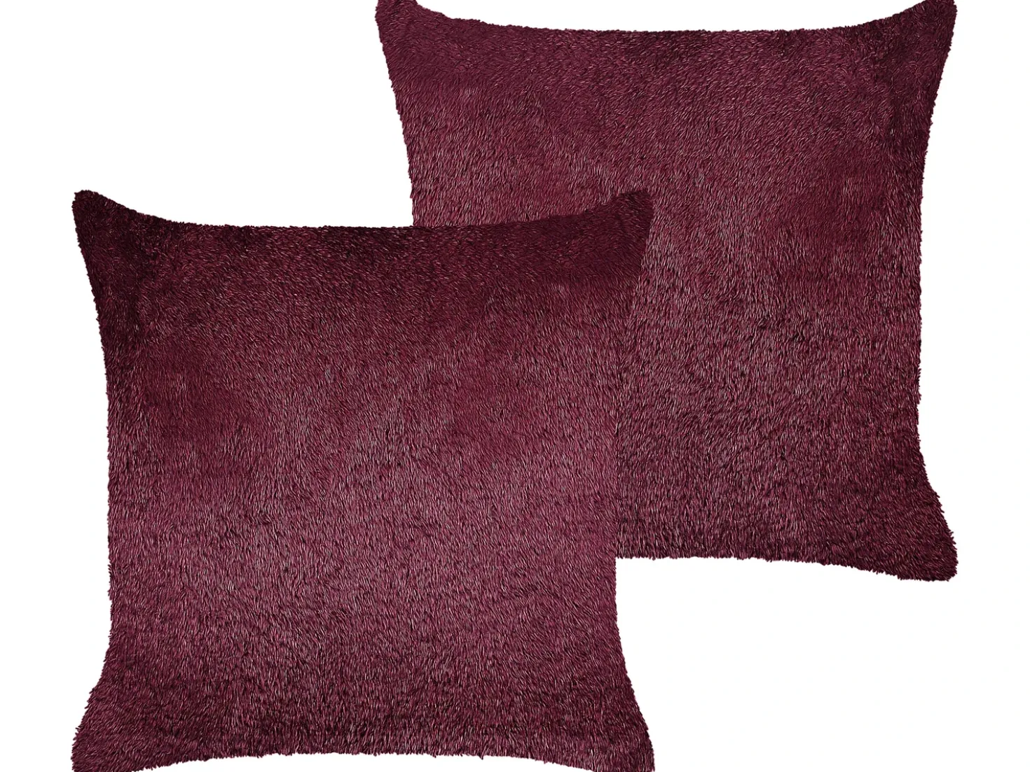Set di 2 cuscini PILEA Finta pelliccia 45 x 45 cm Bordeaux Tinta unita