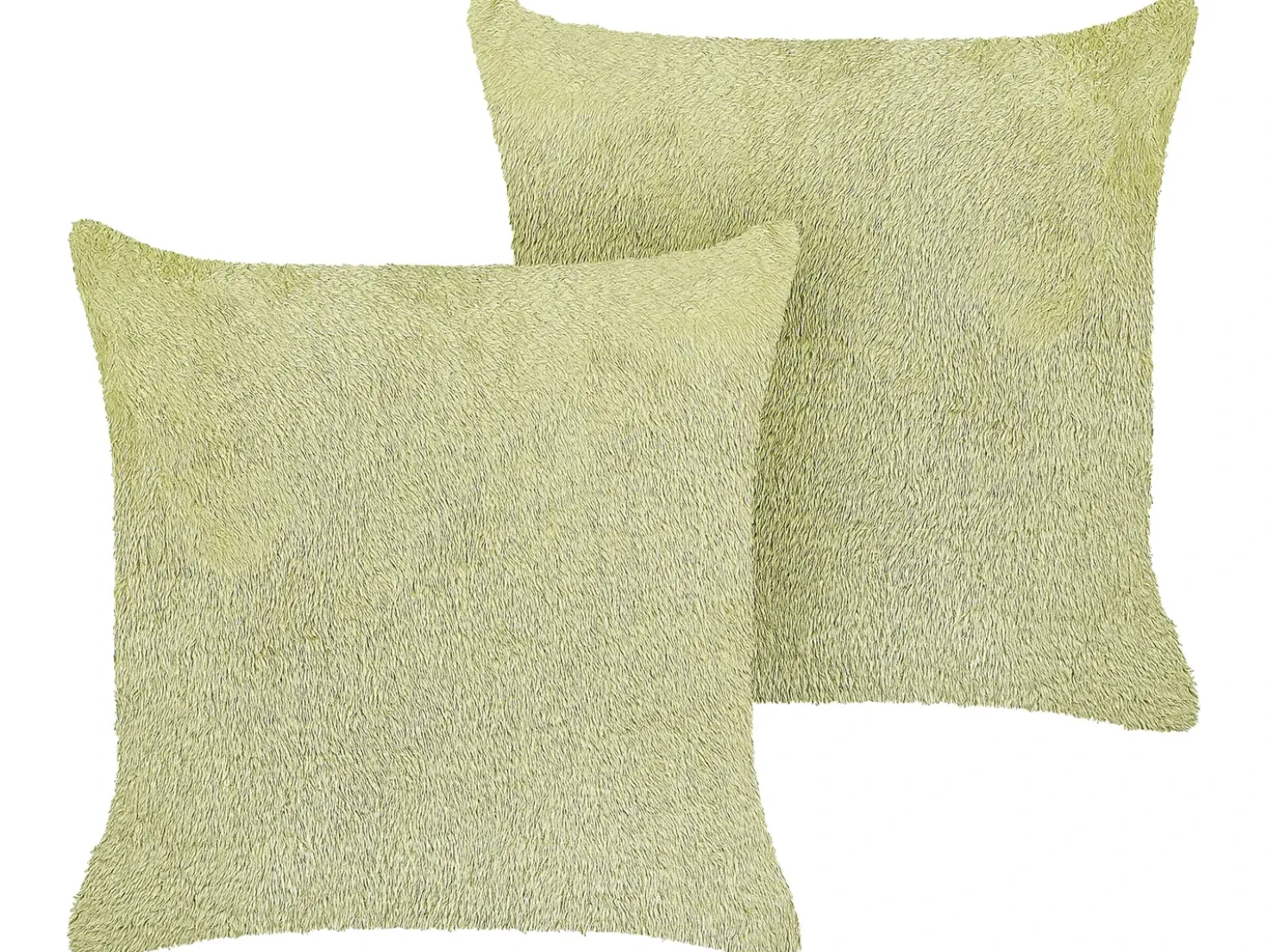 Set di 2 cuscini PILEA Finta pelliccia 45 x 45 cm Verde chiaro Tinta unita