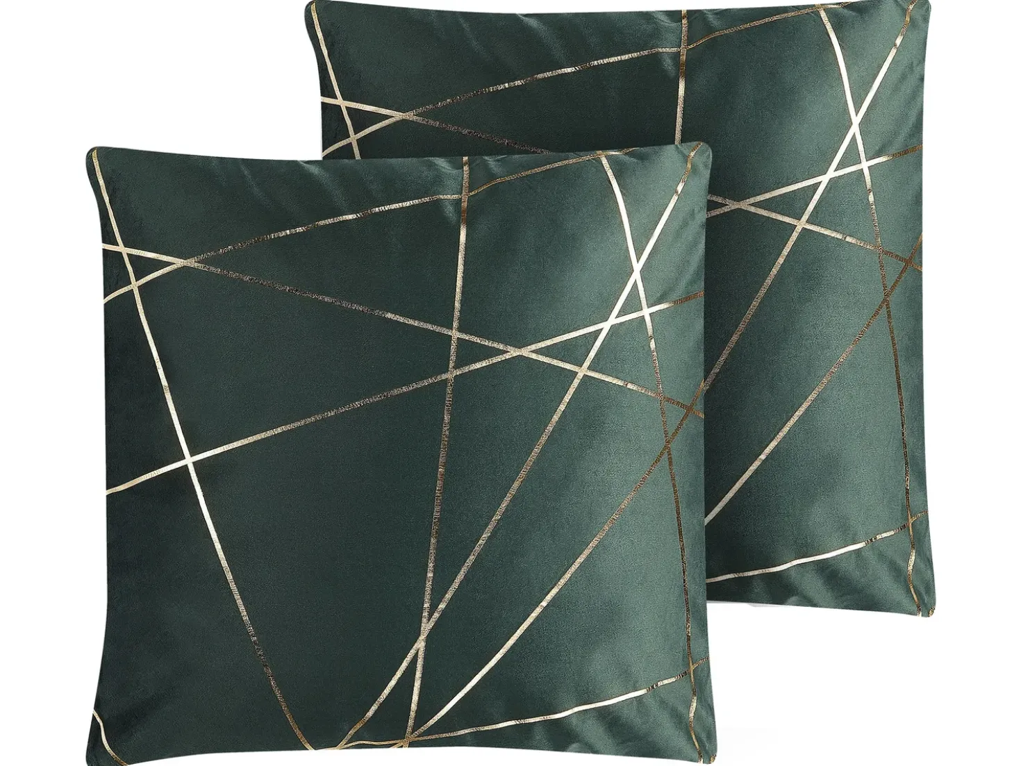 Set di 2 cuscini PINUS Velluto 45 x 45 cm Verde scuro Trama geometrica