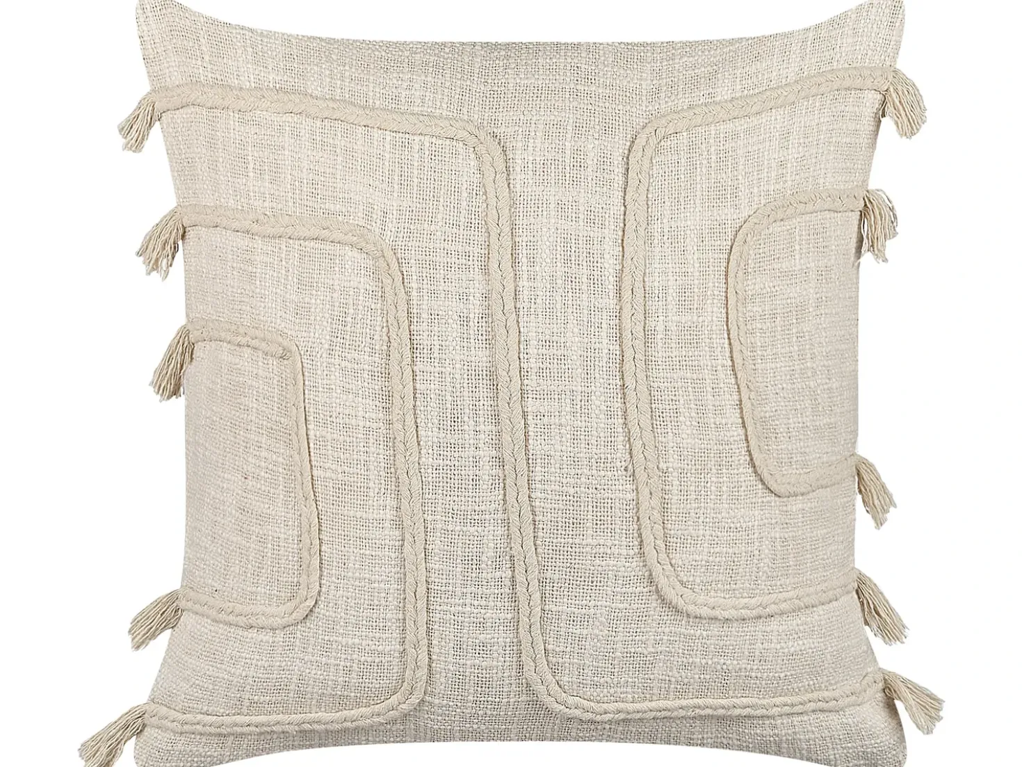 Set di 2 cuscini PLEIONE Cotone 45 x 45 cm Beige chiaro Trama geometrica