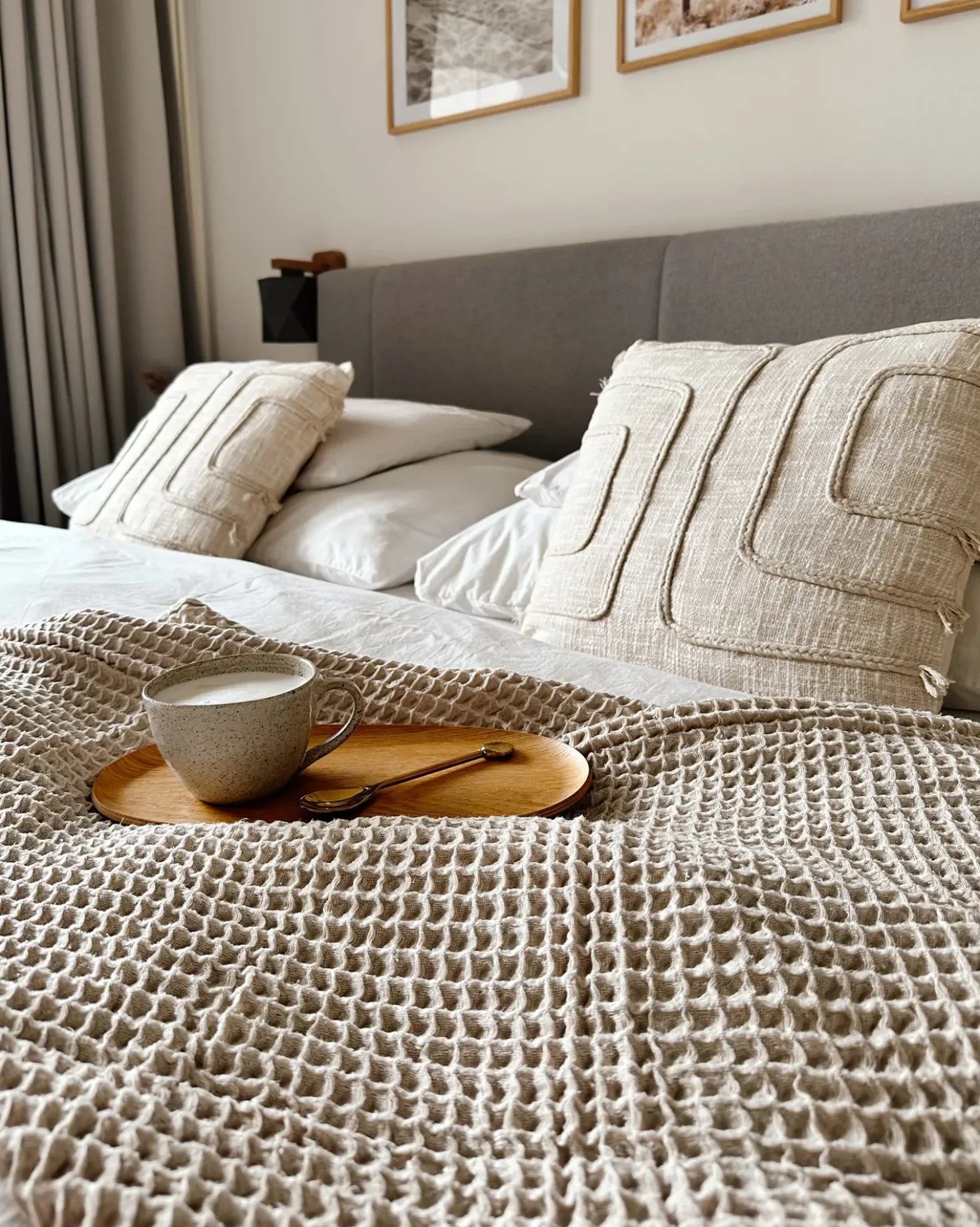 Set di 2 cuscini PLEIONE Cotone 45 x 45 cm Beige chiaro Trama geometrica