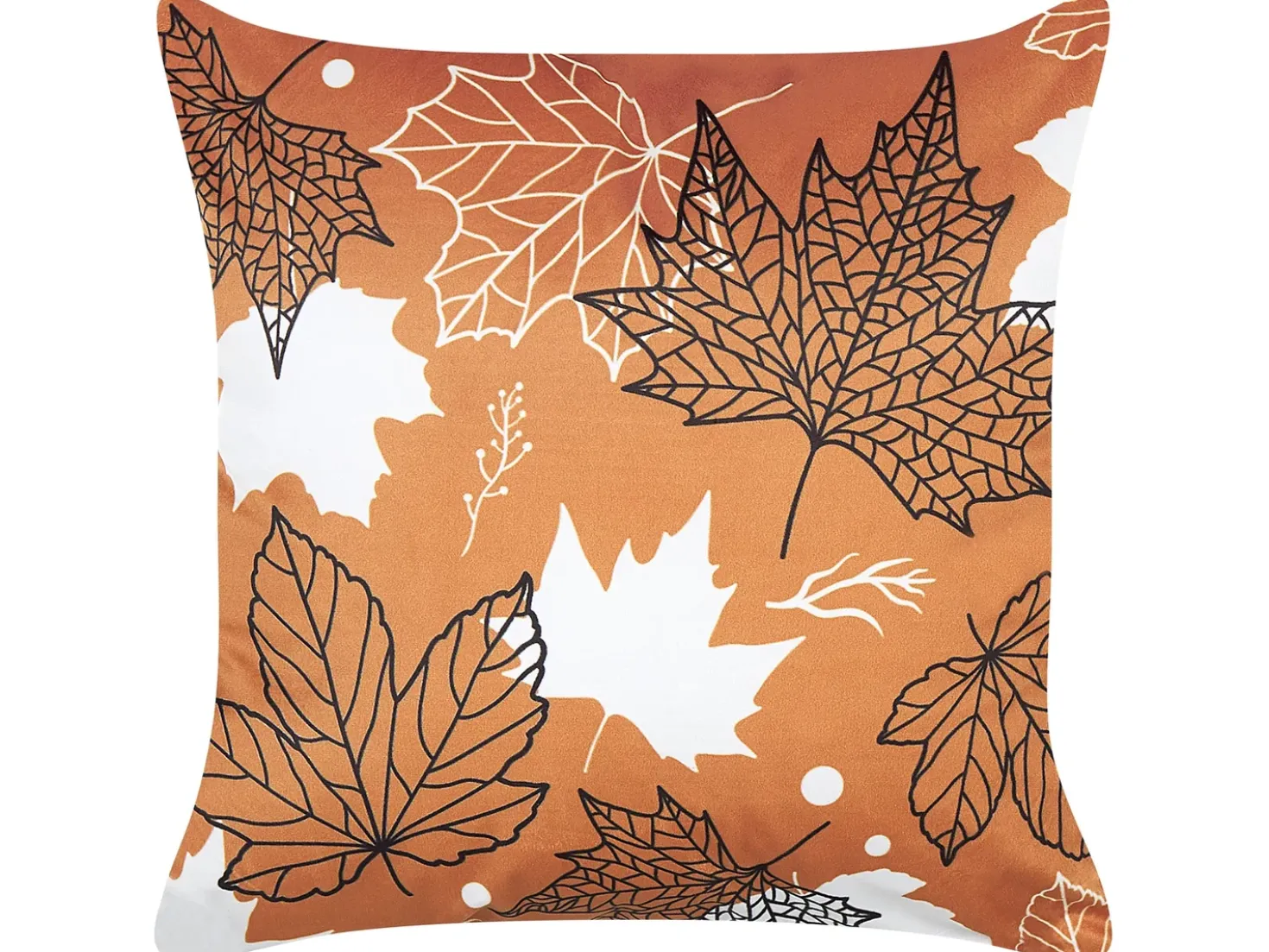 Set di 2 cuscini POINSETTIA Velluto 45 x 45 cm Arancione Trama di piante