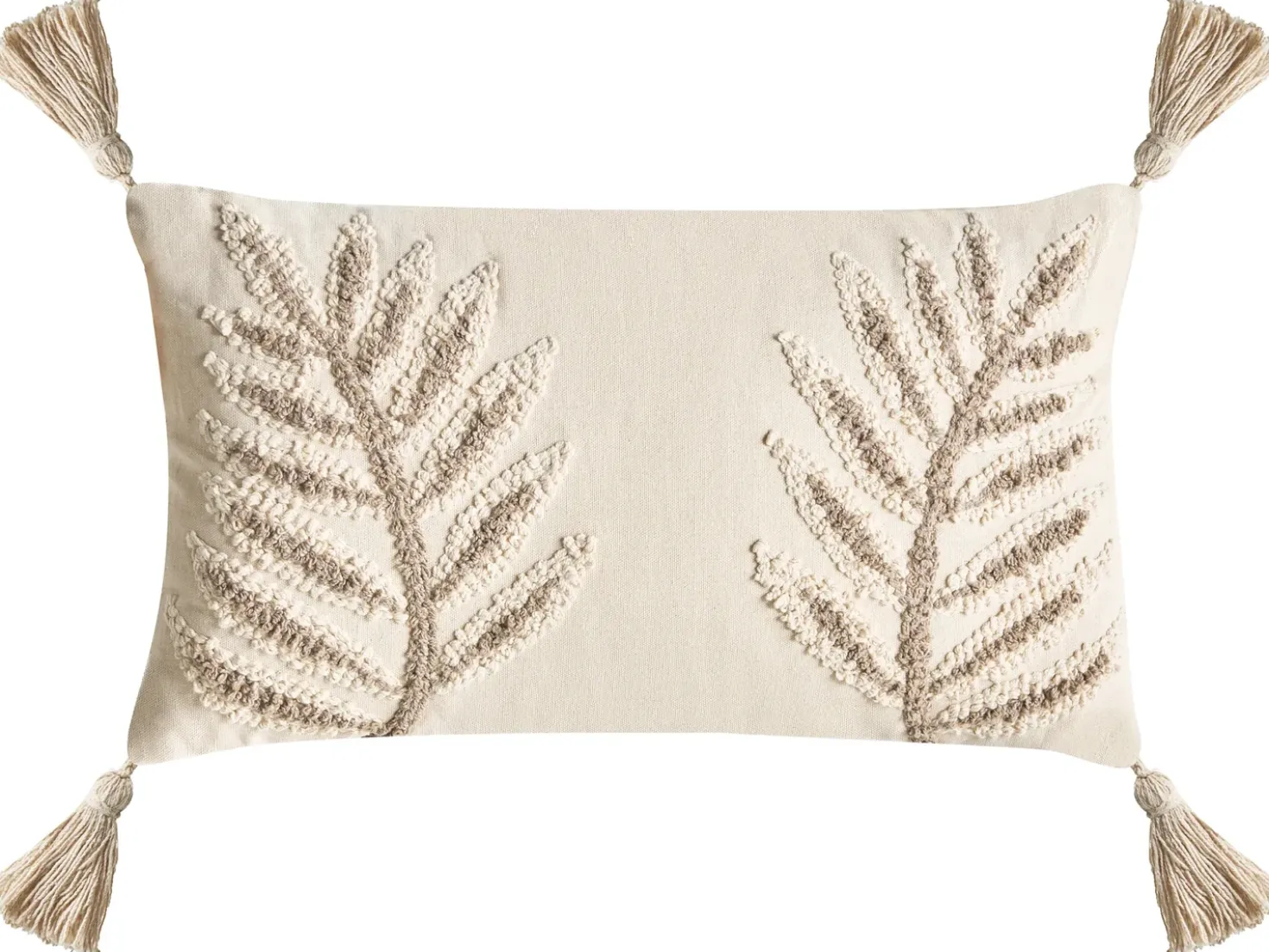 Set di 2 cuscini POMETIA Cotone 30 x 50 cm Beige Trama floreale