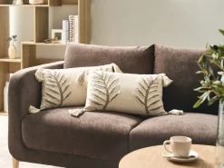 Set di 2 cuscini POMETIA Cotone 30 x 50 cm Beige Trama floreale