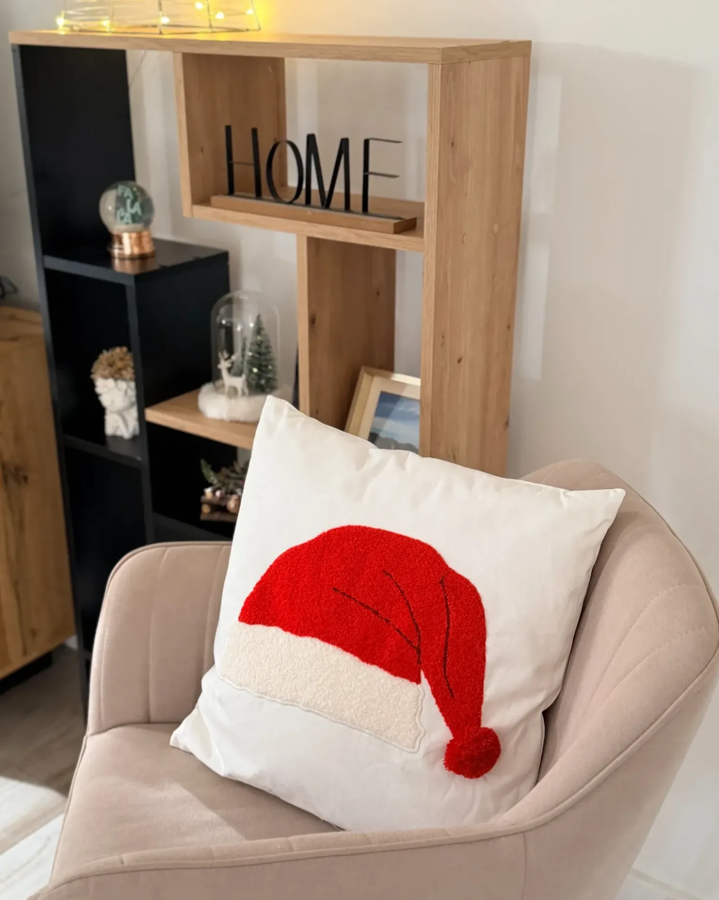 Set di 2 cuscini PRETZEL Cotone 45 x 45 cm Bianco Modello natalizio