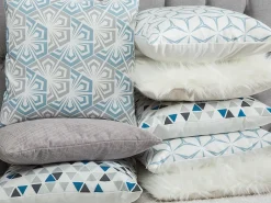 Set di 2 cuscini PRIMROSE 45 x 45 cm Azzurro Trama Ikat