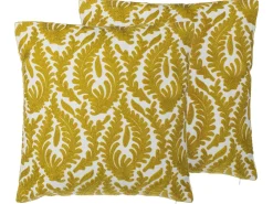 Set di 2 cuscini PRIMULA Cotone 45 x 45 cm Senape Trama Ikat