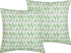 Set di 2 cuscini PRUNUS 45 x 45 cm Verde Trama astratta