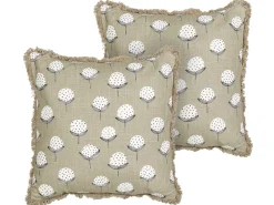 Set di 2 cuscini PSILOTALES Cotone 45 x 45 cm Beige Trama floreale