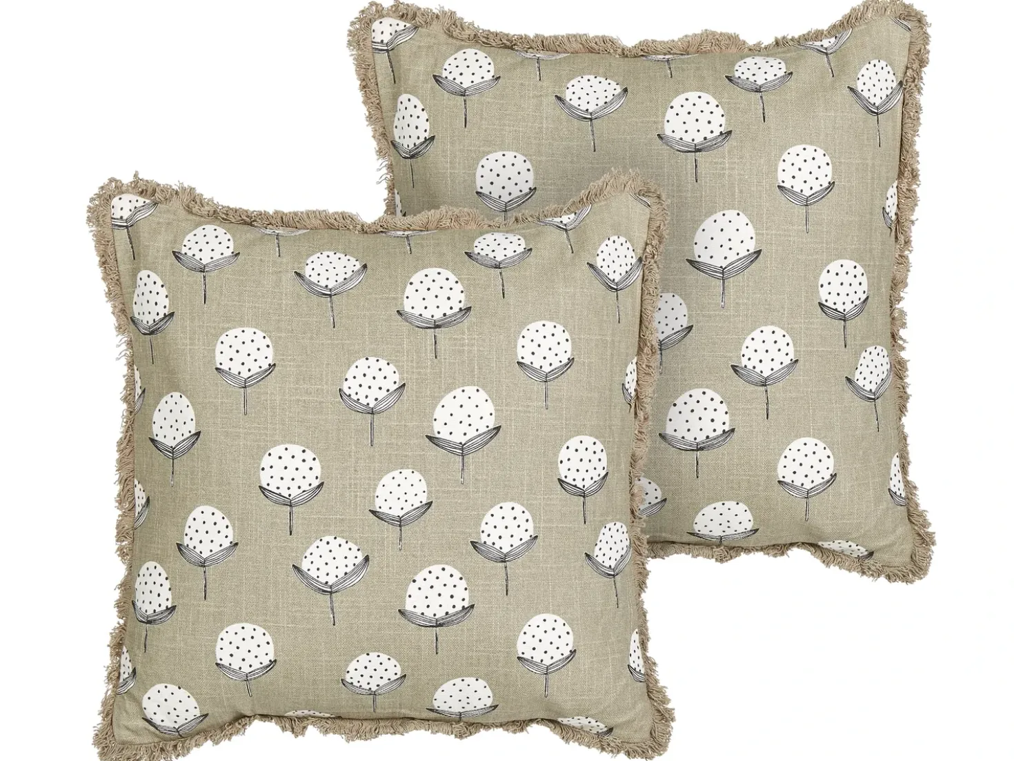 Set di 2 cuscini PSILOTALES Cotone 45 x 45 cm Beige Trama floreale