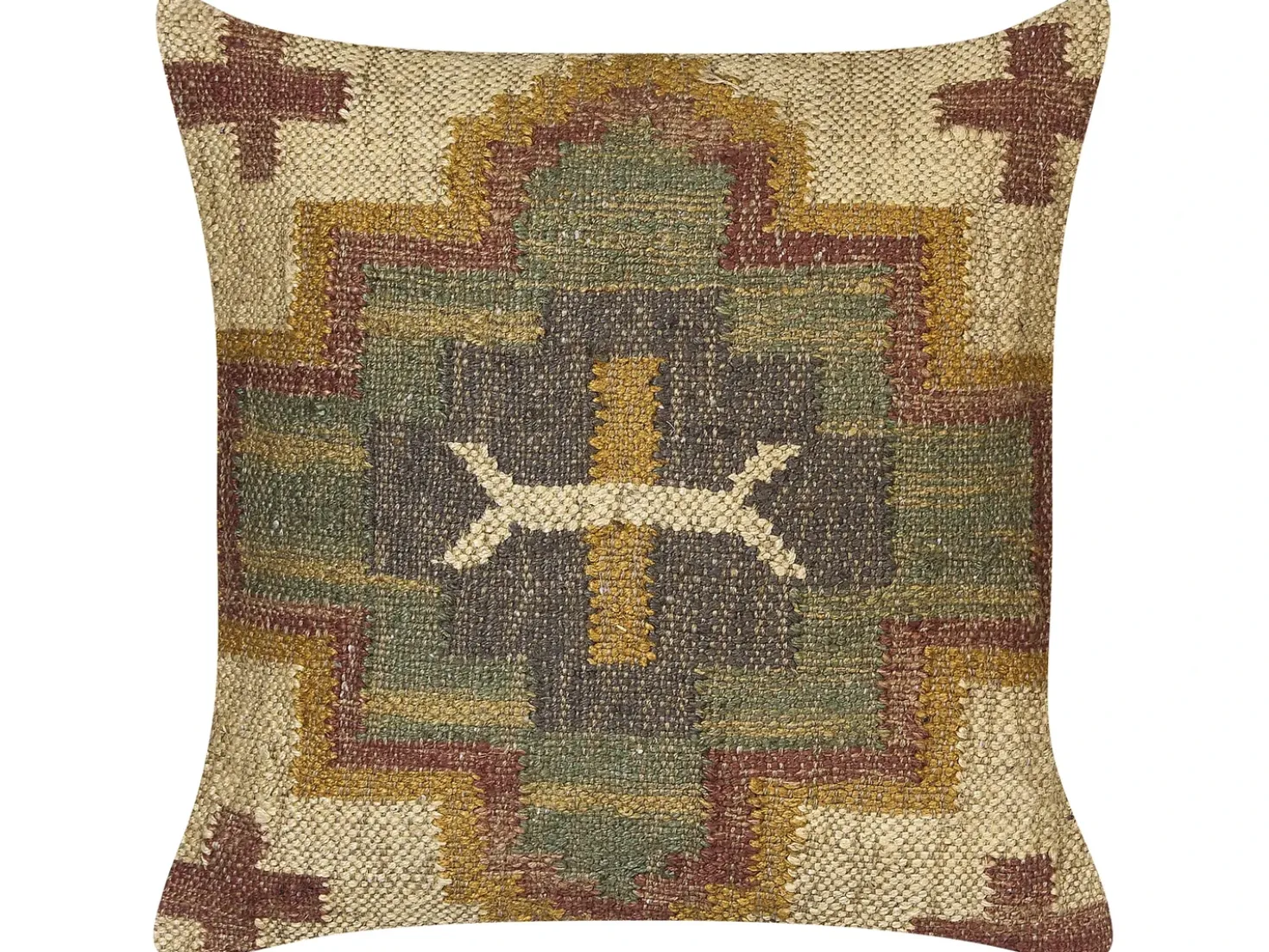 Set di 2 cuscini PULICAT Iuta 45 x 45 cm Verde Trama orientale