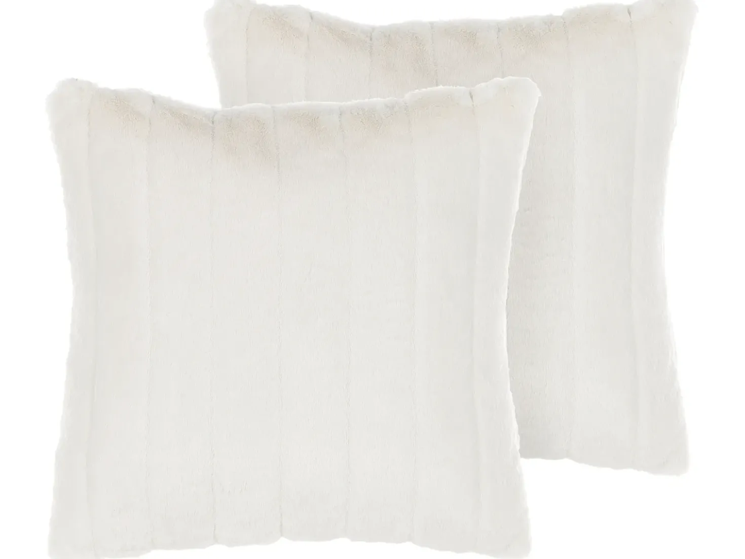 Set di 2 cuscini PUMILA Finta pelliccia 45 x 45 cm Bianco Tinta unita