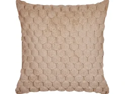 Set di 2 cuscini PURSLANE Finta pelliccia 43 x 43 cm Beige sabbia Trama geometrica