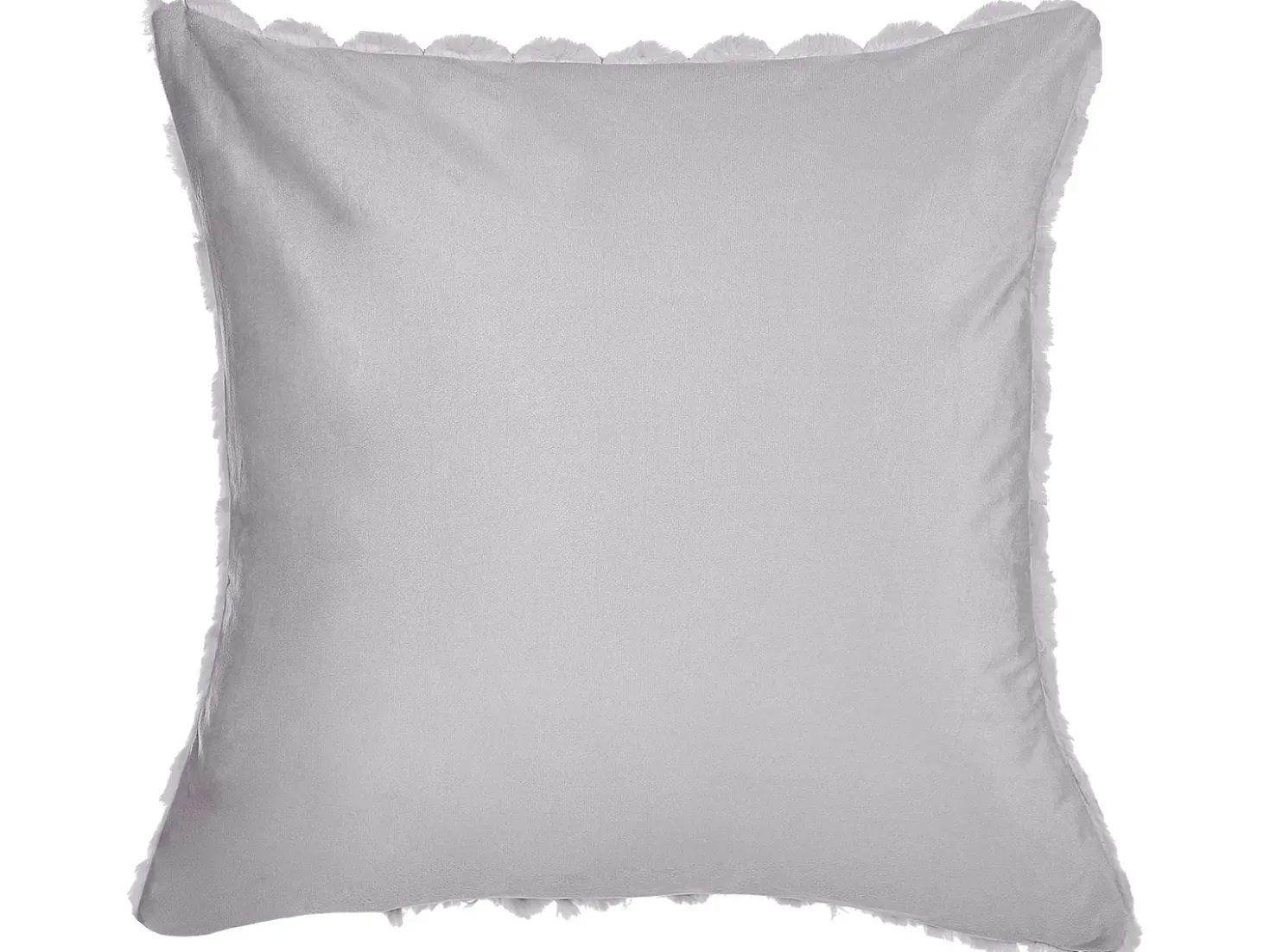 Set di 2 cuscini PURSLANE Finta pelliccia 43 x 43 cm Grigio chiaro Trama geometrica