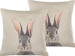 Set di 2 cuscini QUERCUS 45 x 45 cm Tortora Trama animale