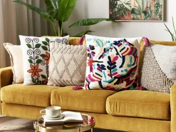 Set di 2 cuscini RAIGANJ Cotone 50 x 50 cm Multicolore Trama astratta