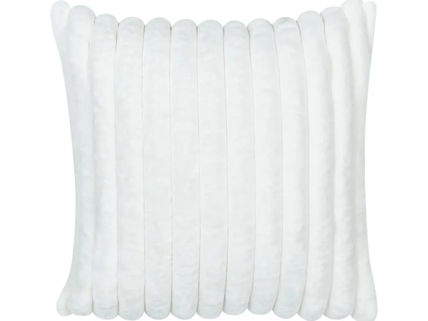 Set di 2 cuscini RAKYA Finta pelliccia 45 x 45 cm Bianco A strisce