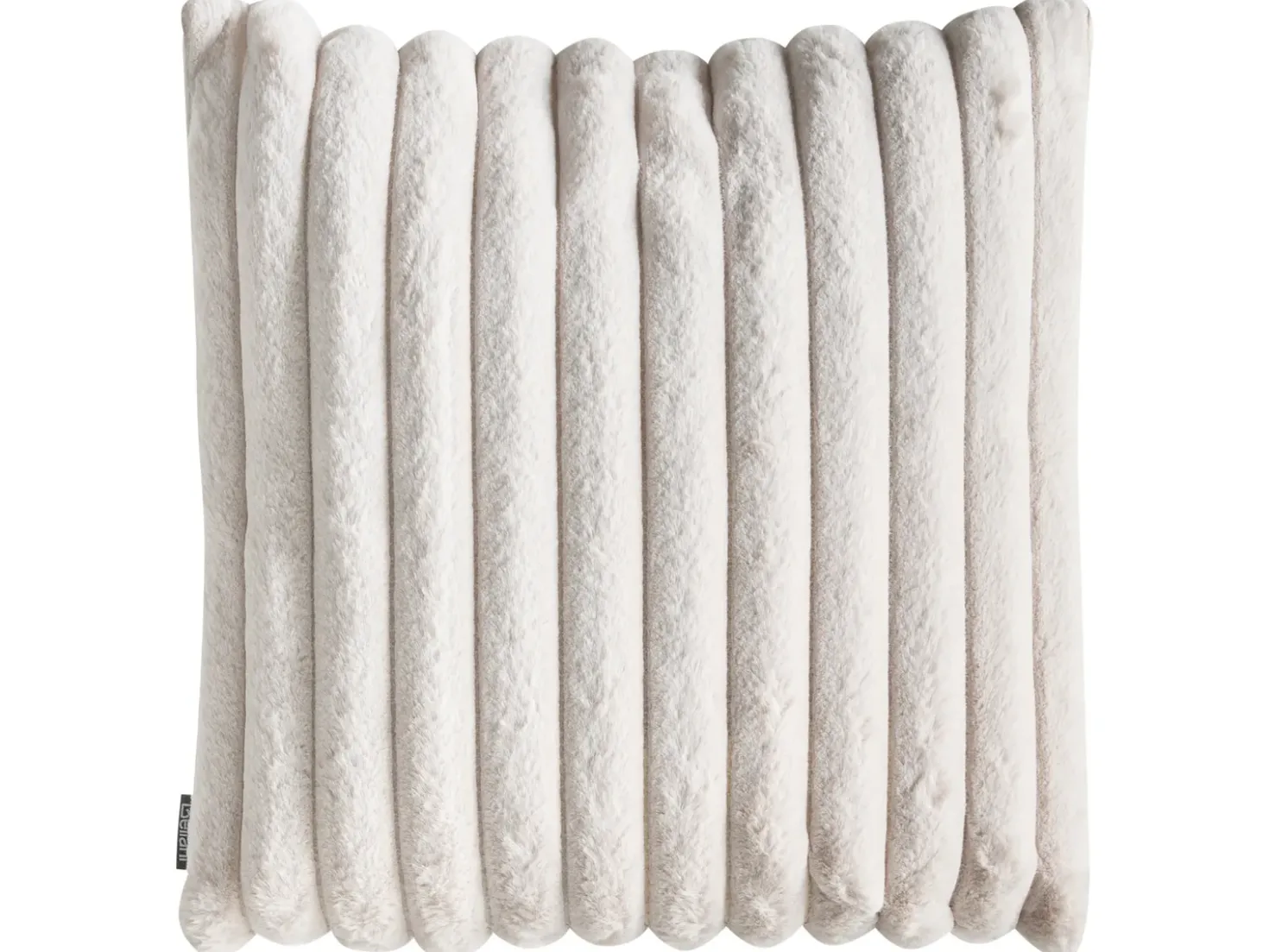 Set di 2 cuscini RAKYA Finta pelliccia 45 x 45 cm Beige chiaro A strisce