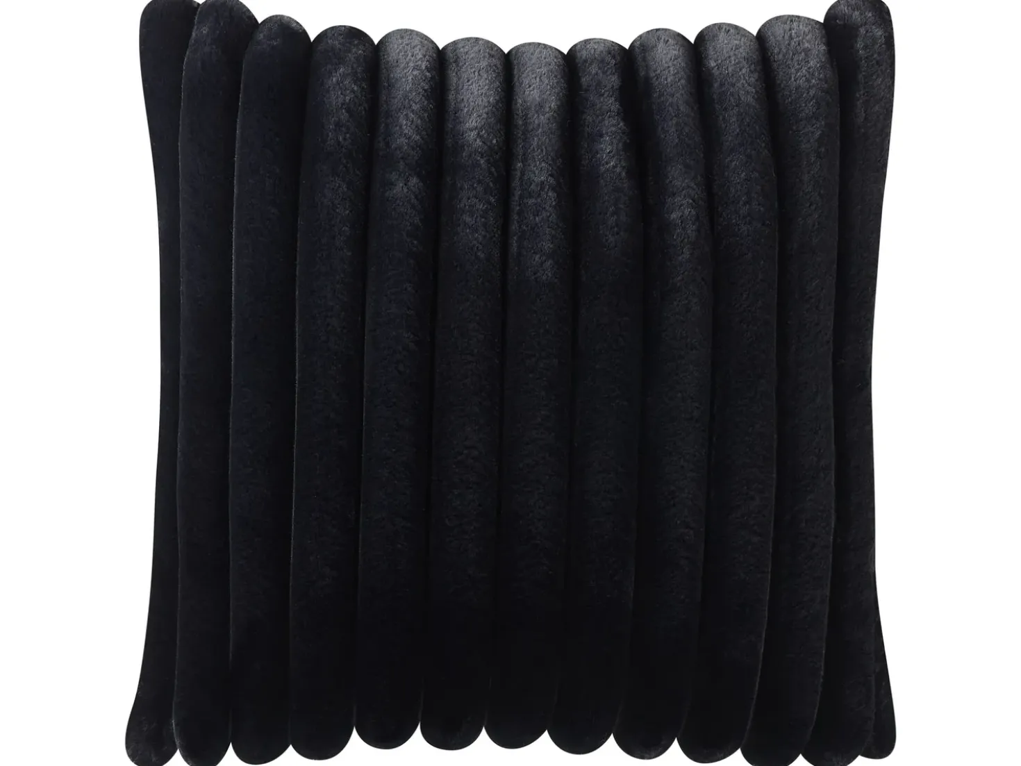 Set di 2 cuscini RAKYA Finta pelliccia 45 x 45 cm Nero A strisce