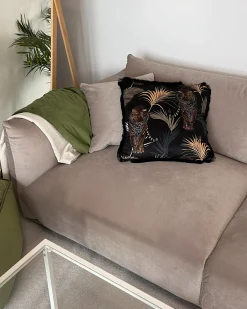 Set di 2 cuscini RAMTEK Velluto 45 x 45 cm Nero Trama animale