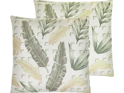 Set di 2 cuscini RHAPIS 45 x 45 cm Verde Trama di piante