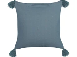 Set di 2 cuscini RIBES Velluto 45 x 45 cm Blu scuro Trama floreale