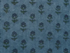 Set di 2 cuscini RIBES Velluto 45 x 45 cm Blu scuro Trama floreale