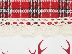 Set di 2 cuscini ROBBIE 45 x 45 cm Rosso Modello natalizio