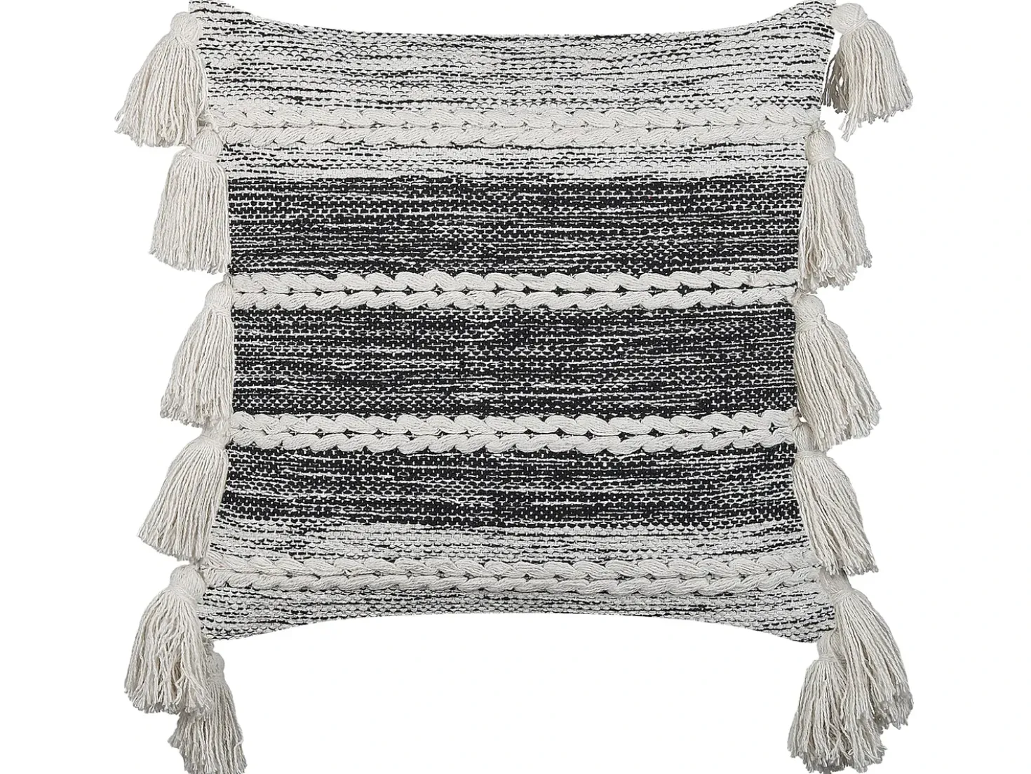 Set di 2 cuscini ROCHEA Cotone 45 x 45 cm Nero A strisce
