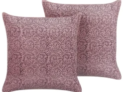 Set di 2 cuscini ROMNEYA Velluto 45 x 45 cm Rosa Trama floreale