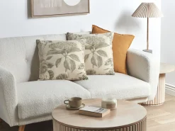 Set di 2 cuscini ROSEMARY Cotone 45 x 45 cm Verde oliva Trama floreale