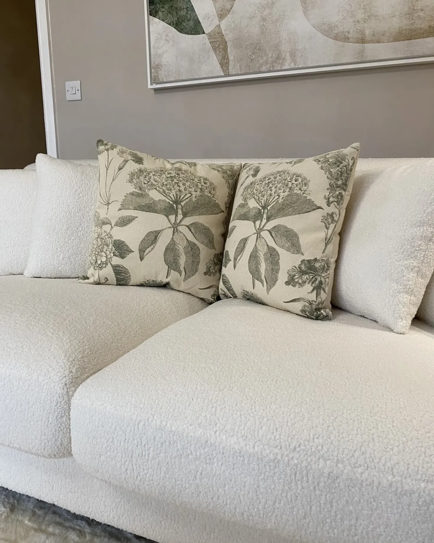 Set di 2 cuscini ROSEMARY Cotone 45 x 45 cm Verde oliva Trama floreale
