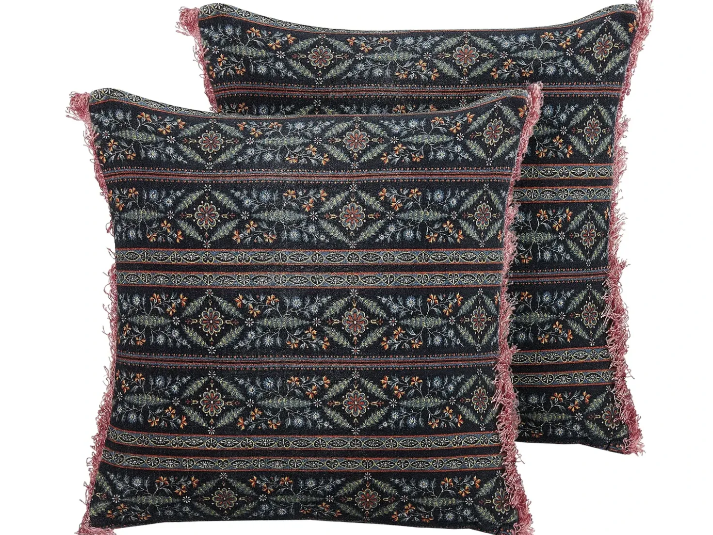 Set di 2 cuscini RUTA Velluto 45 x 45 cm Multicolore Trama floreale
