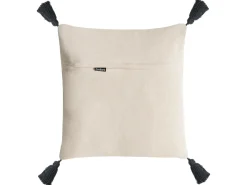 Set di 2 cuscini SARACA Cotone 45 x 45 cm Nero/Beige Trama geometrica